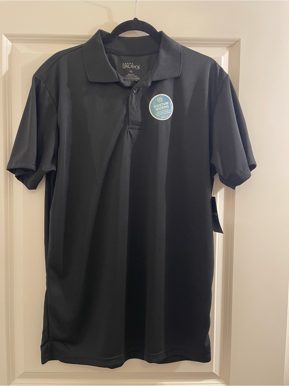 Galaxy By Harvic Black Performance Polo Shirt